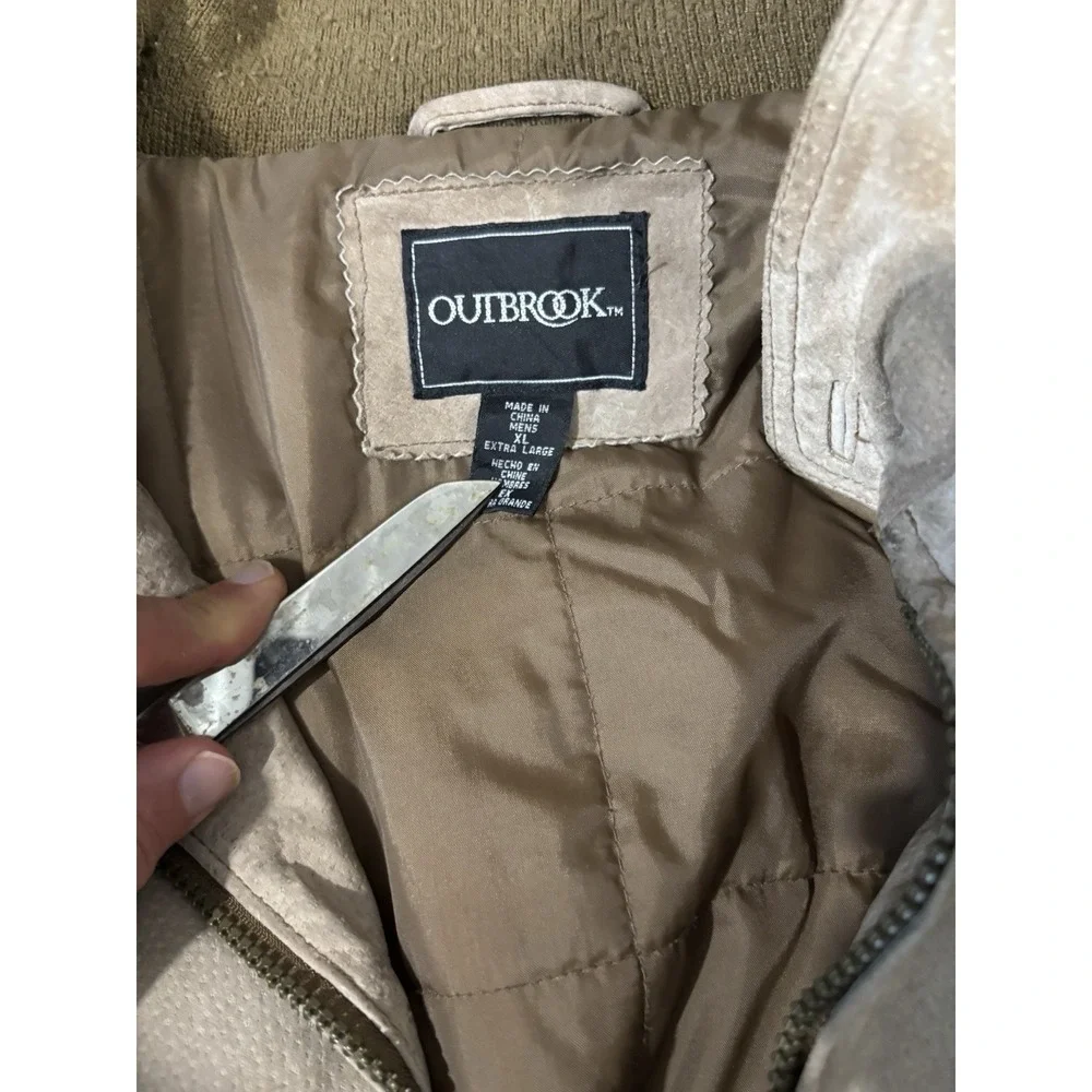Vtg Outbrook Leather Jacket Mens‎ XL brown